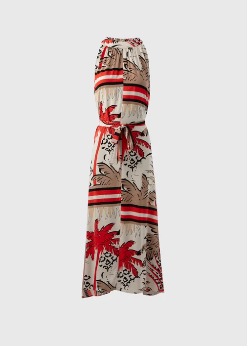 Multicolour Scarf Print Halterneck Midi Dress - 8 Image 5
