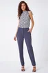 Roman Dark Grey Long Straight Leg Stretch Trouser - 14 Image 4