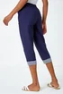 Roman Navy Contrast Detail Cropped Stretch Trousers - 10 Image 2