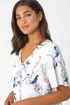 Roman Ivory Floral Angel Sleeve V-Neck Top - Size 12 Image 4