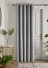 Laurence Llewelyn-Bowen Montrose Velvet Blackout Silver Eyelet Single Panel Door Curtain - 66W X 84D (168x213) Image 1