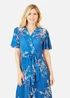 Mela Blue Floral Dip Hem Wrap Midi Dress - 24 Image 3