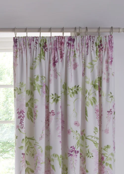 Dreams & Drapes Wisteria Pink Pencil Pleat Curtains With Tie-Backs - 66W X 72D (168x183cm) Image 2