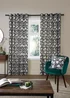 Fusion Luna Black Eyelet Curtains - 46W X 54D (117x137cm) Image 1