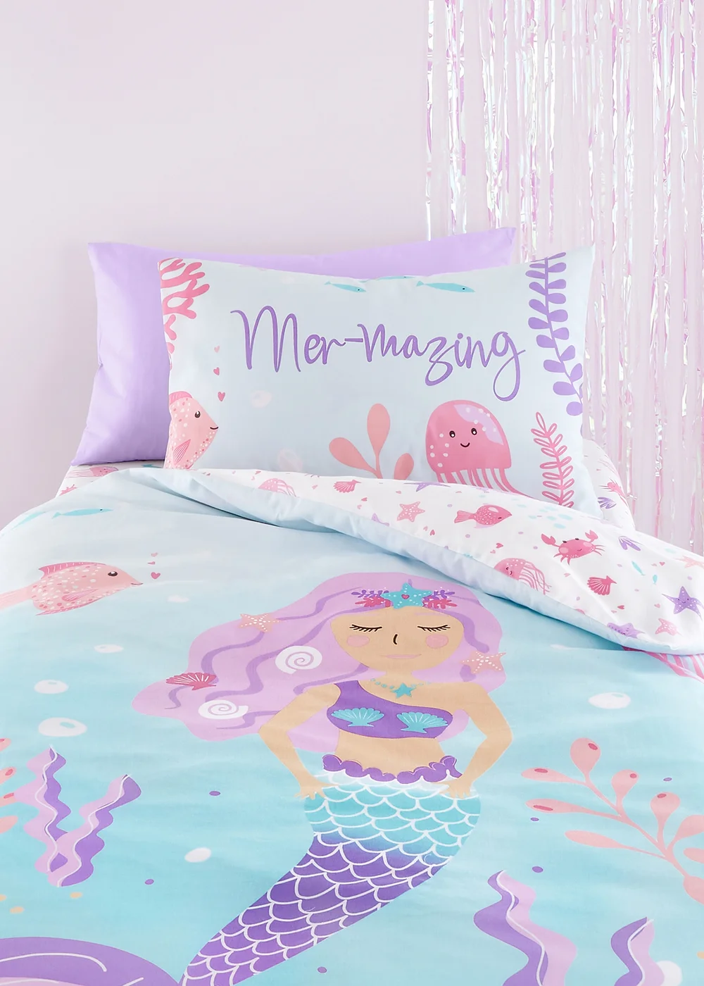 Bedlam Mermaid Vibes Aqua Duvet Cover Set - Single Image 2