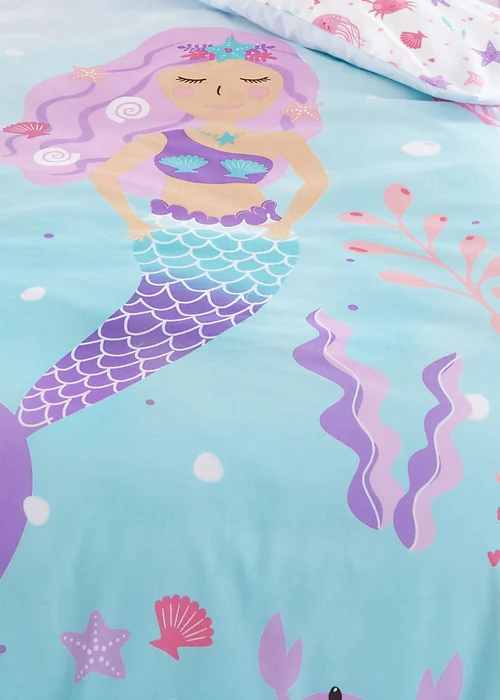 Bedlam Mermaid Vibes Aqua Duvet Cover Set - Single Image 3