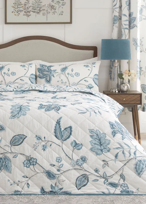 Dreams & Drapes Design Samira Blue Bedspread - 200 x 230cm Image 4