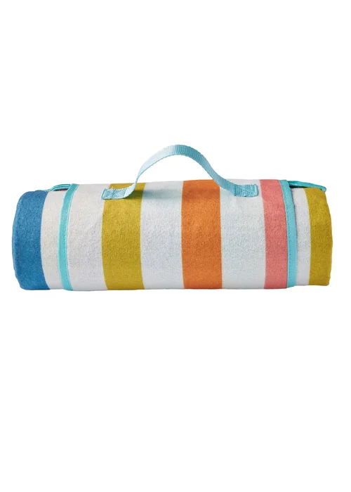 Fusion Carlson Stripe White Picnic Blanket - 135 x 150cm Image 2