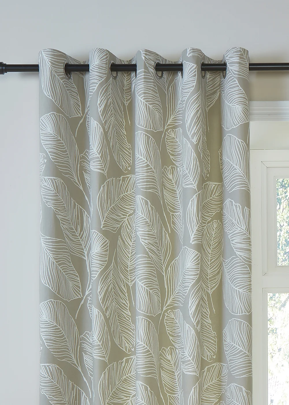 Fusion Matteo Natural Eyelet Curtains - 46W X 54D (117x137cm) Image 2