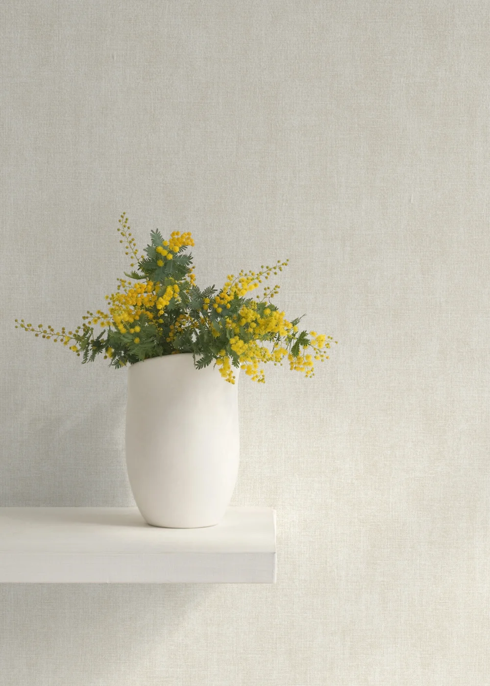 Darcy James Linen Texture Cream Wallpaper - One Size Image 2