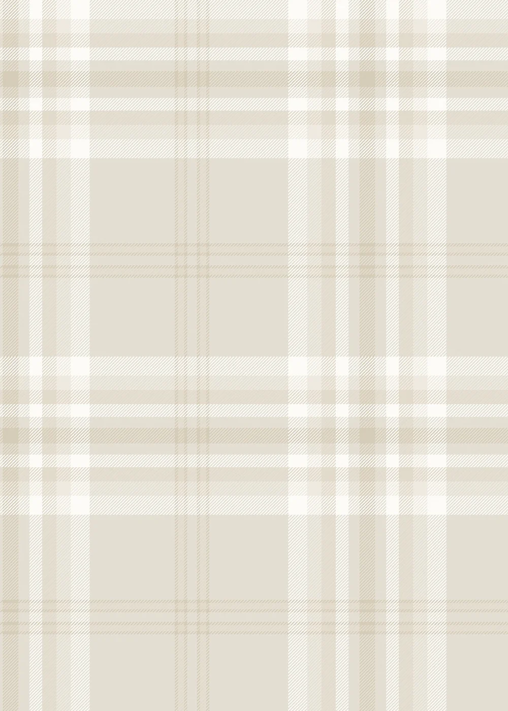 Catherine Lansfield Kelso Check Cream Wallpaper - One Size Image 1