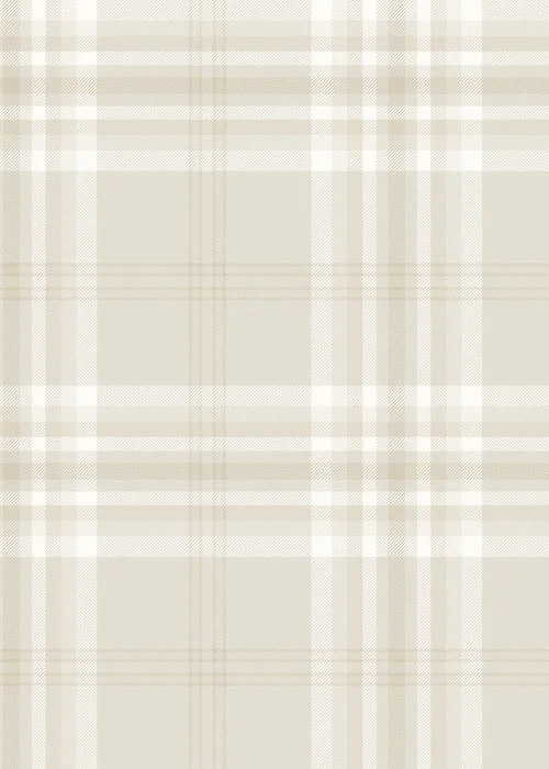 Catherine Lansfield Kelso Check Cream Wallpaper - One Size Image 1