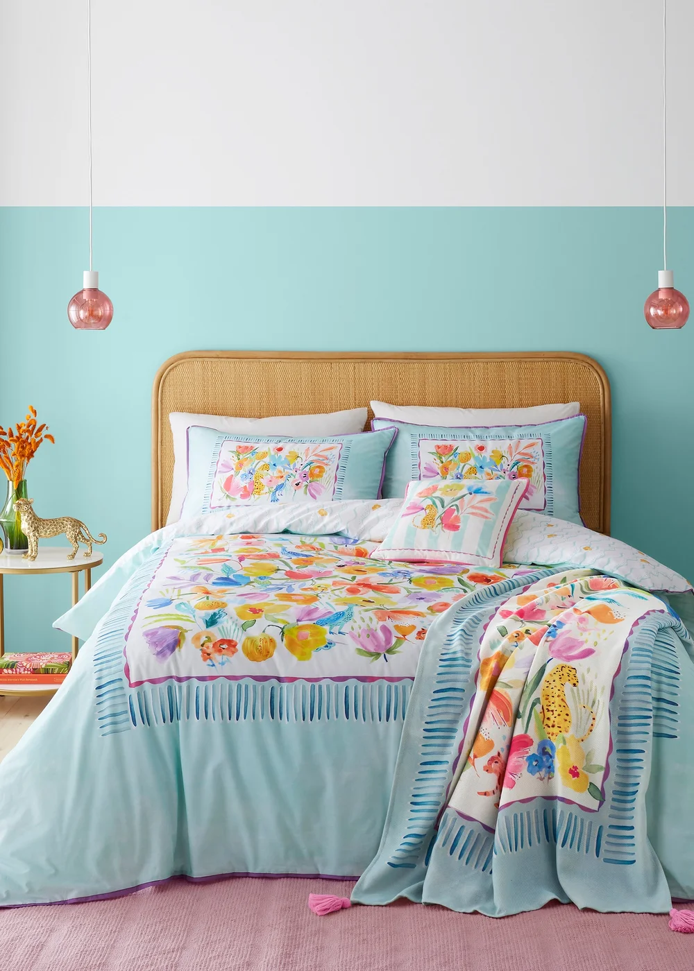 Appletree Style Festival Blue Throw - 130 x 180cm Image 3