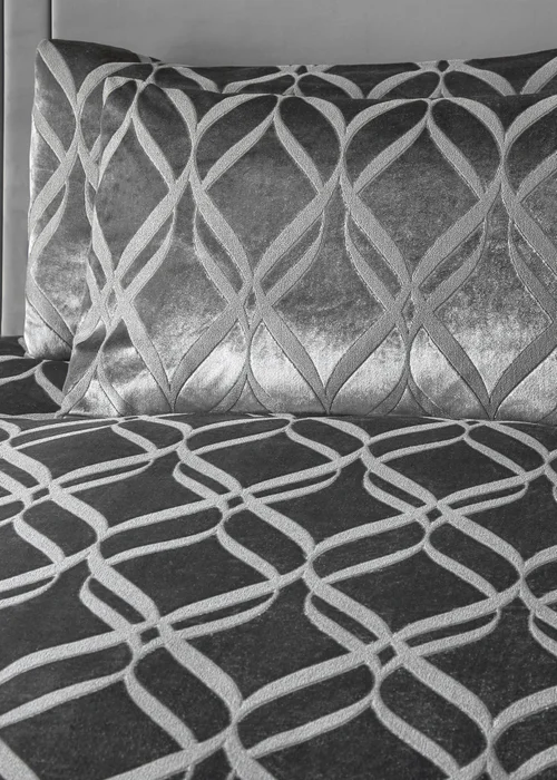 Soiree Belfort Velvet Grey Duvet Cover Set - Double Image 3