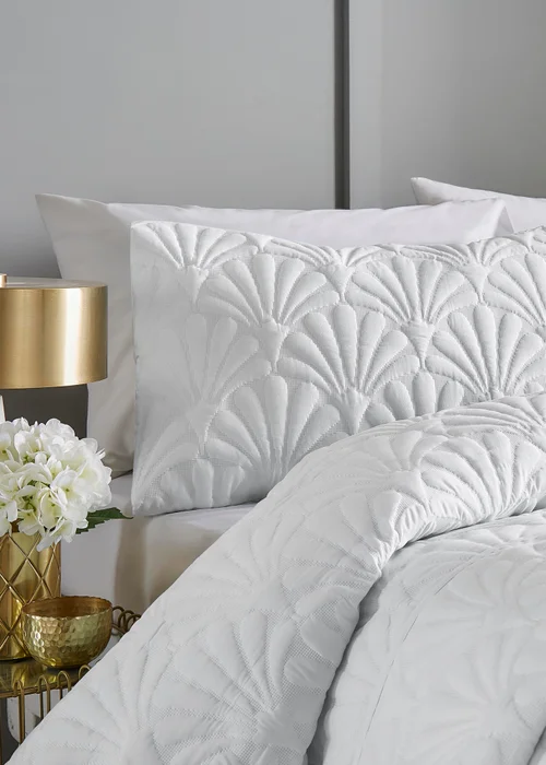 Serene Cavali Pinsonic White Duvet Cover Set - Single Image 2
