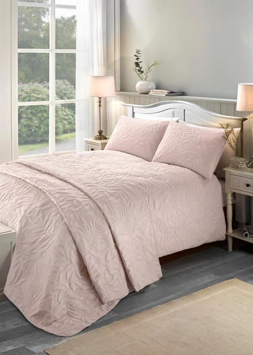 Serene Luana Soft Touch Pink Duvet Cover Set - Single Image 1