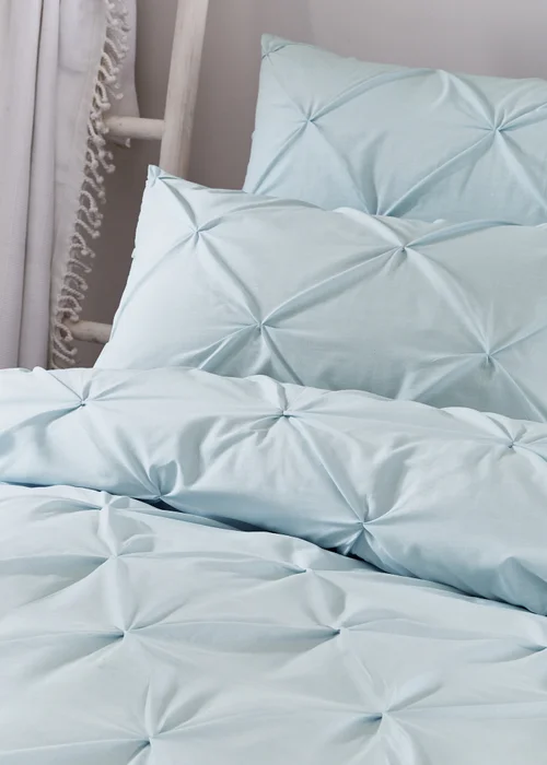 Serene Lara Duck Egg Blue Duvet Cover Set - Single Image 3