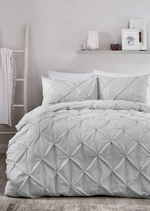 Serene Lara Silver Duvet Cover Set - Single Image 1