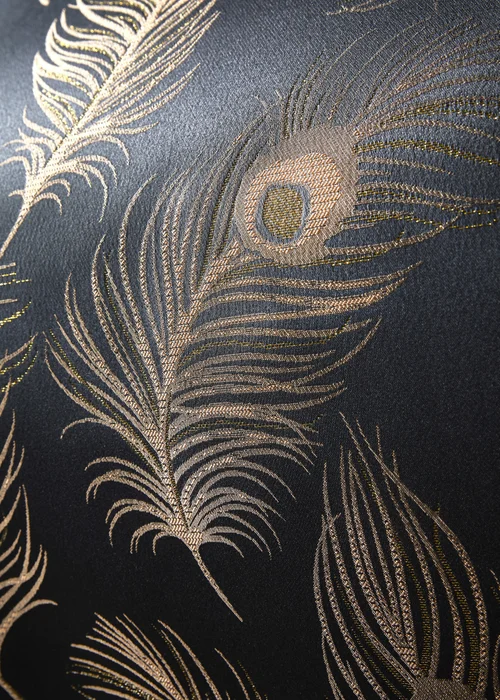 Laurence Llewelyn-Bowen Dandy Jacquard Black Duvet Cover Set - Double Image 3