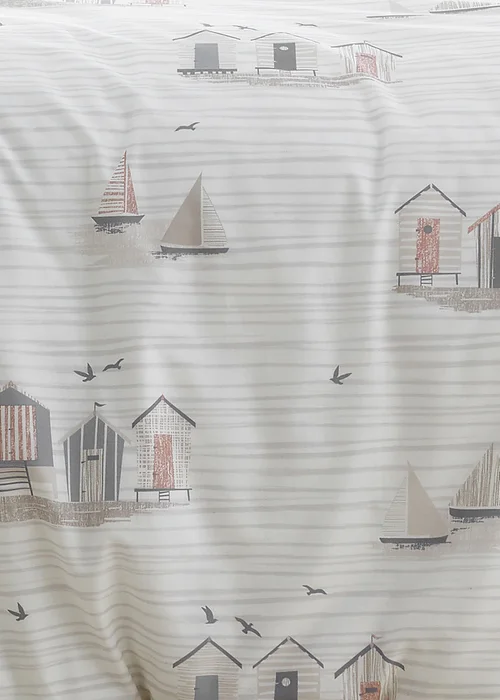 Fusion Beach Huts Natural Duvet Cover Set - Single Image 3
