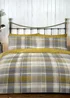 Dreams & Drapes Lodge Connolly Check Brushed Cotton Yellow Duvet Cover Set - Single Image 1