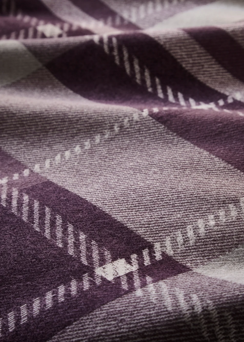 Dreams & Drapes Lodge Colville Check Brushed Cotton Purple Duvet Cover Set - Single Image 5