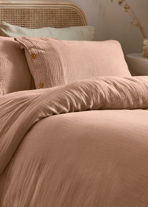 Yard Lark Muslin Cotton Duvet Cover Set Pink Clay - Single Image 2