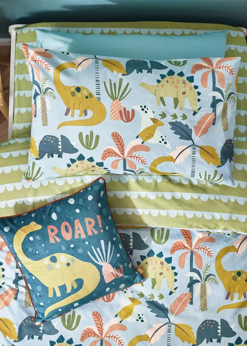 little furn. Little Dinos Scandi Duvet Cover Set - Toddler Image 3