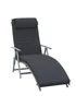 Outsunny Outdoor Patio Sun Lounger Garden Texteline Foldable Reclining Chair with Cushion - Black - One Size Image 2