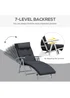 Outsunny Outdoor Patio Sun Lounger Garden Texteline Foldable Reclining Chair with Cushion - Black - One Size Image 4