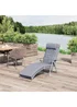 Outsunny Outdoor Patio Sun Lounger Garden Texteline Foldable Reclining Chair with Cushion - Grey - One Size Image 1