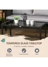 Outsunny 4 Piece Garden Sofa Set w/ Tempered Glass Coffee Table Padded Cushions - One Size Image 5