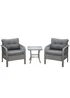 Outsunny 3 Pieces Patio Rattan Bistro Set with Tempered Glass Table - One Size Image 2
