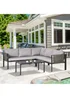 Outsunny 4 Piece Garden Furniture Set w/ Breathable Mesh Pocket, Light Grey - One Size Image 1
