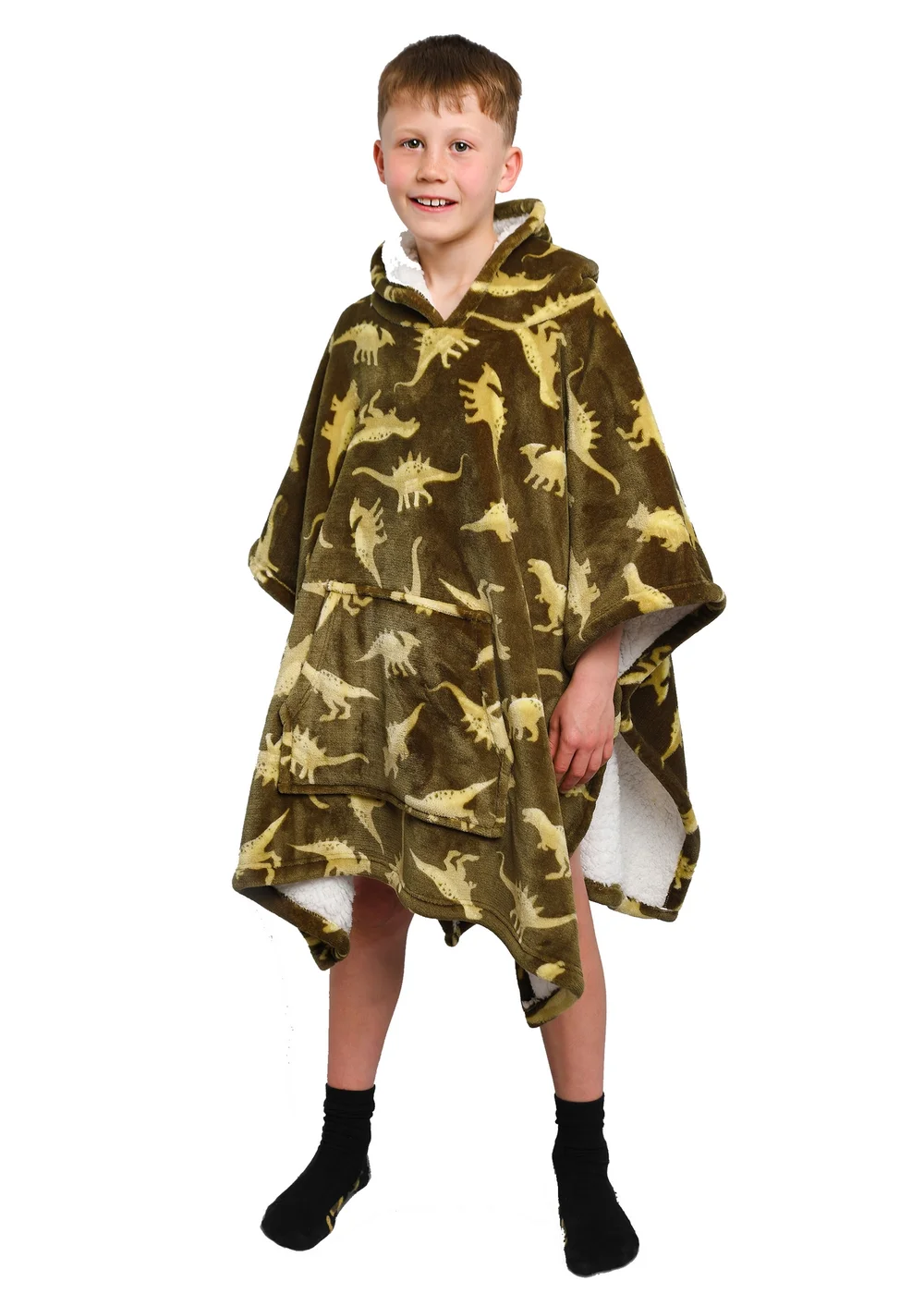 Bedlam Dino Green Snuggle Hooded Wearable Fleece - Small Image 1