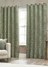Wylder Nature Bali Botanical Jacquard Eyelet Curtains Olive - ZAC Image 2