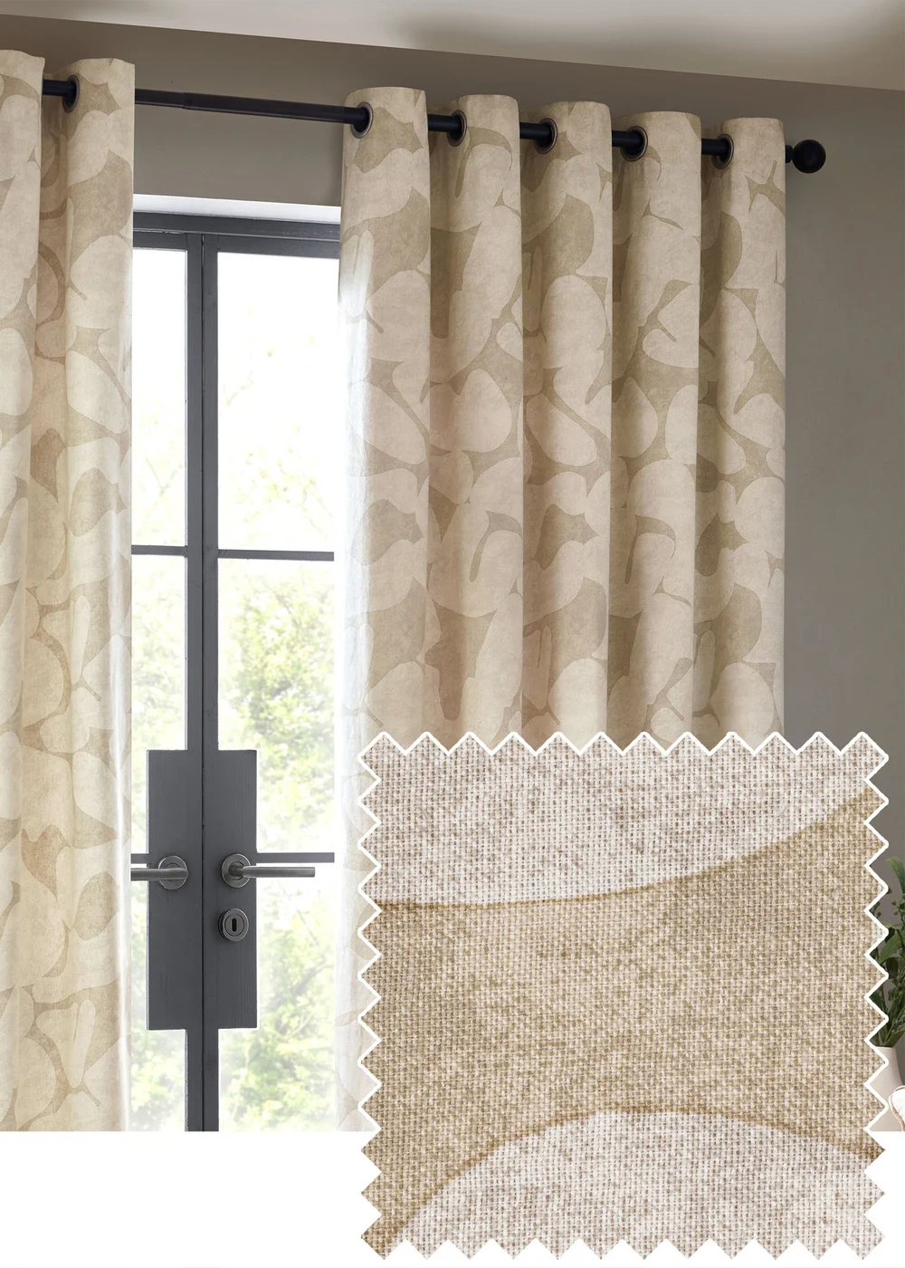 Hoem Brinn Abstract Eyelet Curtains - 46W X 54D (117x137cm) Image 1