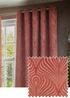 Paoletti Gatsby Jacquard Eyelet Curtains Terracotta - ZAC Image 1