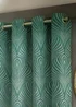 Paoletti Gatsby Jacquard Eyelet Curtains Emerald - ZAC Image 4
