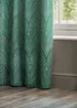 Paoletti Gatsby Jacquard Eyelet Curtains Emerald - ZAC Image 3