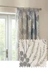 Wylder Nature Ophelia Floral Jacquard Pencil Pleat Curtains - 46W X 72D (117x183cm) Image 1