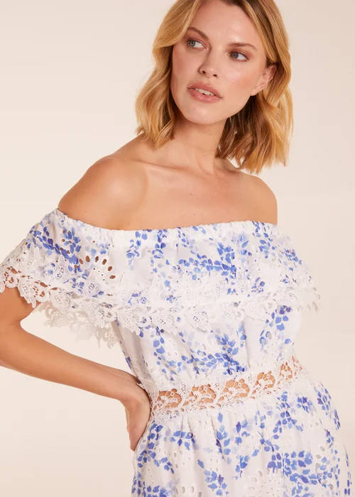 Blue Vanilla Blue Bardot Neck Lace Maxi Dress - 12 Image 2