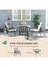 Outsunny Garden Dining Set, Glass Table w/ Umbrella Hole Grey - One Size Image 5