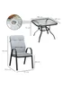 Outsunny Garden Dining Set, Glass Table w/ Umbrella Hole Grey - One Size Image 3