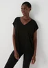 Souluxe Black V Neck T Shirt - Small Image 1