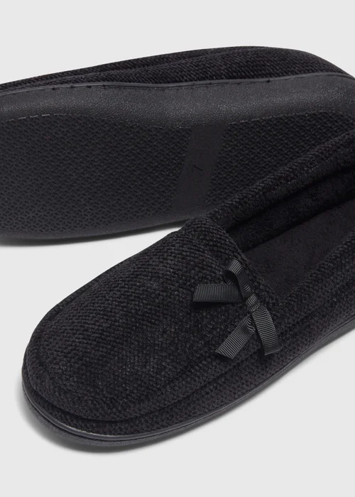 Black Full Velour Slippers - Size 3 Image 2
