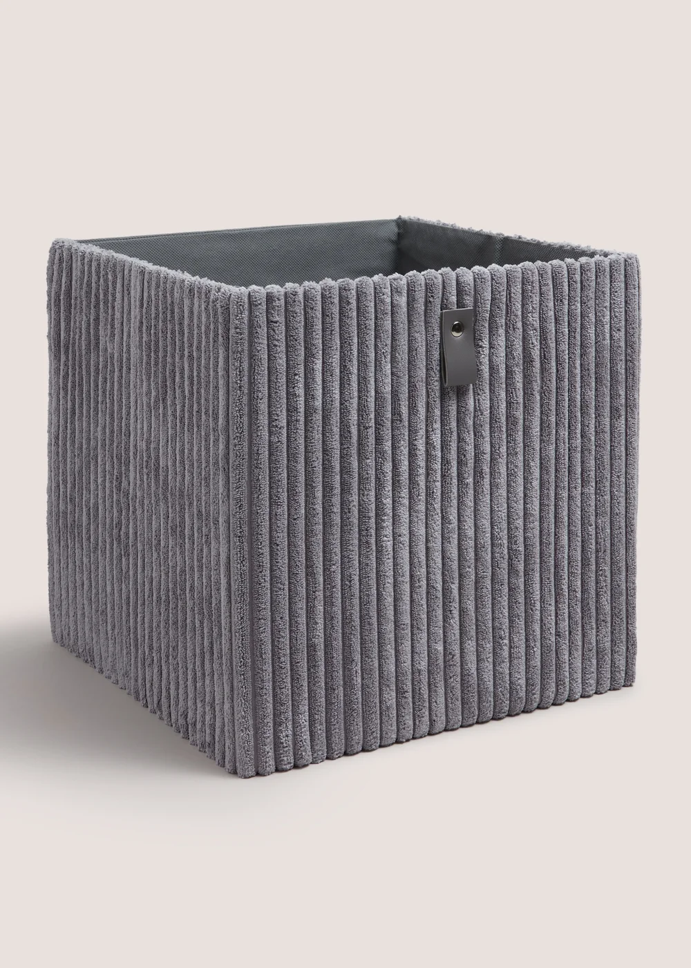 Grey Corduroy Foldable Box Image 1