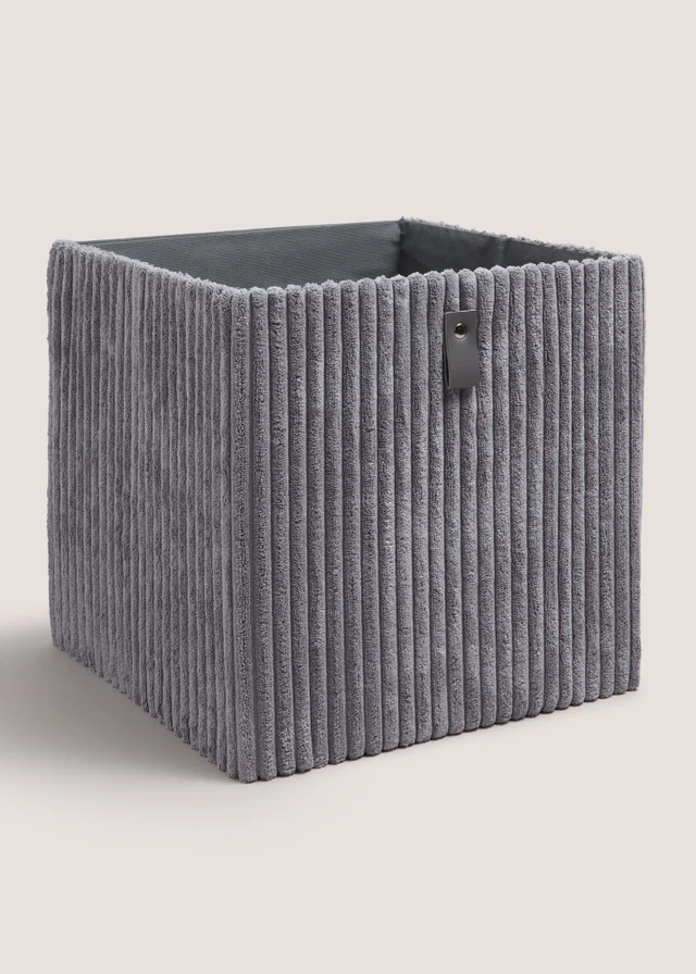Grey Corduroy Foldable Box