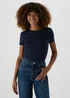 Navy Fitted T-Shirt - Size 8 Image 1