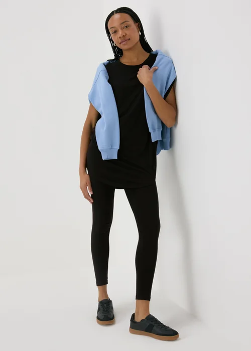 Black Longline T-Shirt - Small Image 4